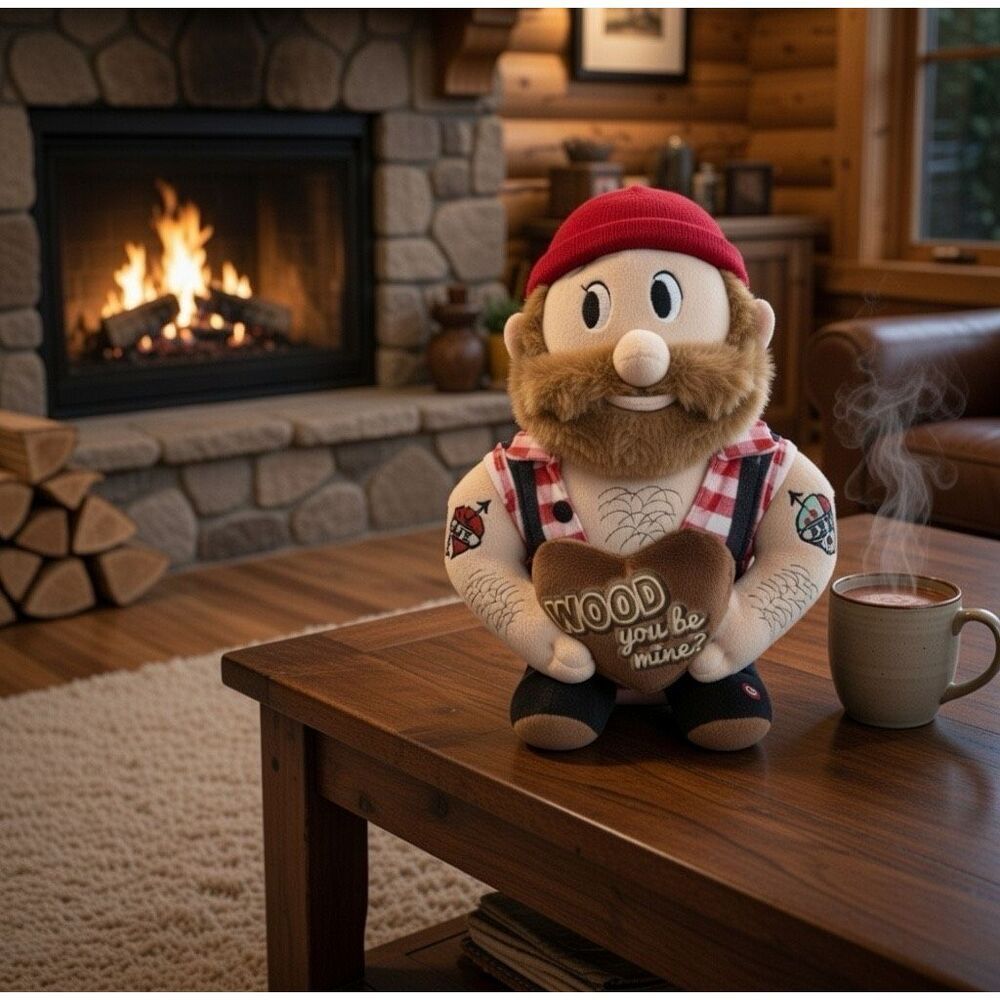 Gemmy Valentines Day Dancing Shuffle Lumberjack 12” Plush Plays Honey I’m Good